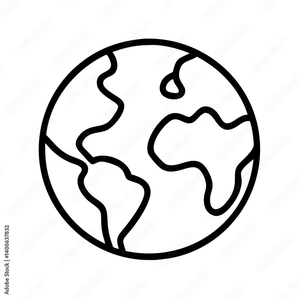 Earth globe vector icon world map outline planet geography continents countries travel global 90 Earth globe vector icon world map outline planet geography continents countries travel global 90