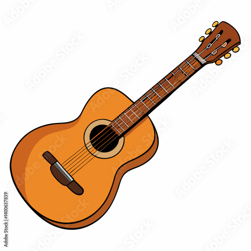 acoustic guitar isolated on white