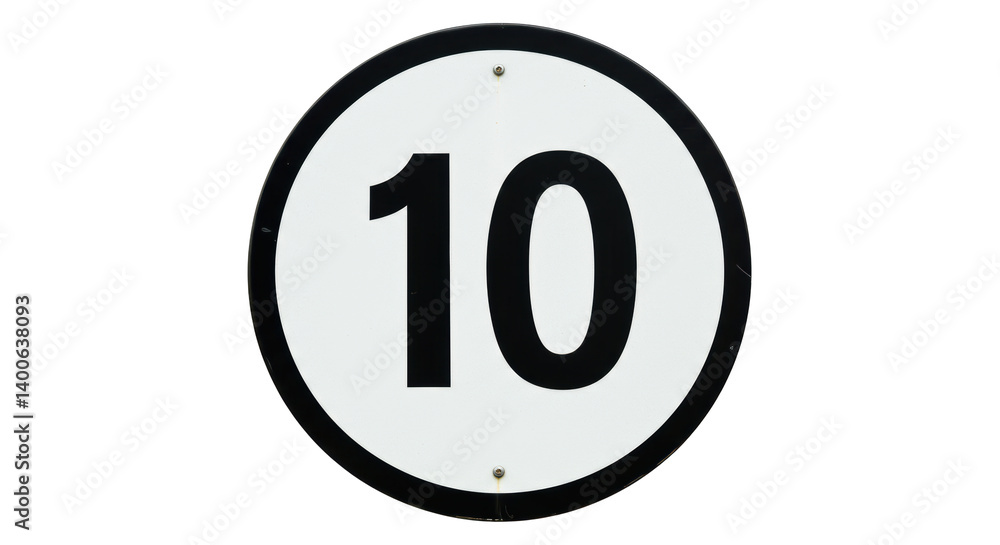 Isolated Number 10 Sign Isolated Number 10 Sign