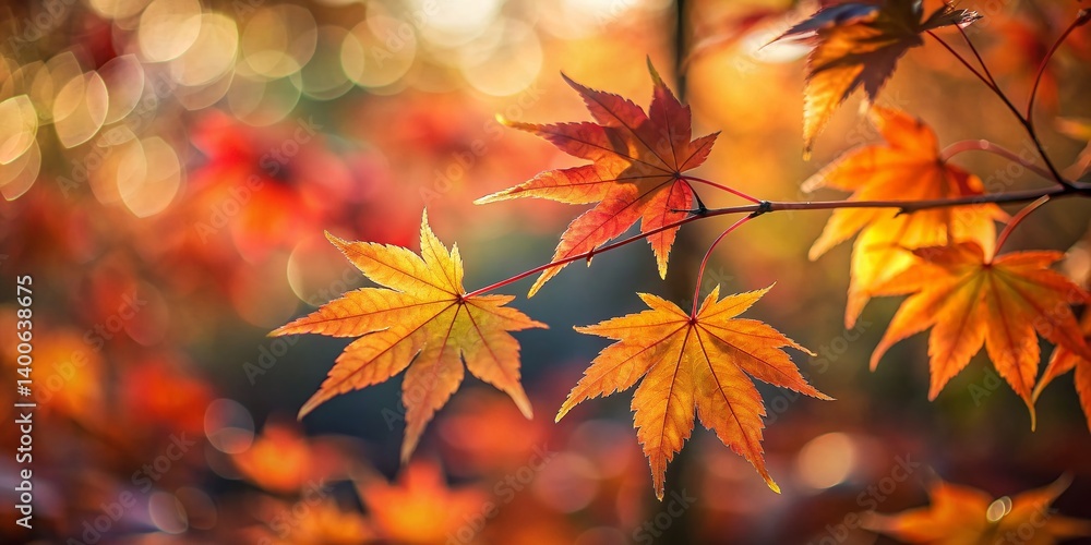 Autumn Sunlight Illuminates Vine Maple Foliage with Bokeh Autumn Sunlight Illuminates Vine Maple Foliage with Bokeh