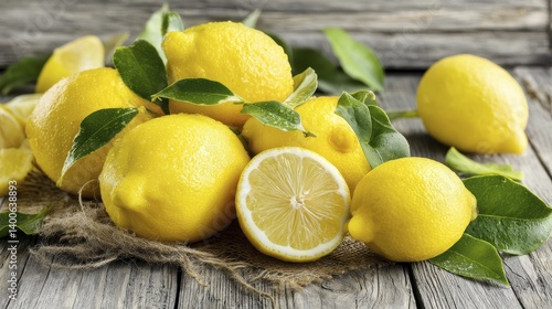 Lemons arranged artfully on a wooden surf-4 - juicy coastal surfboard