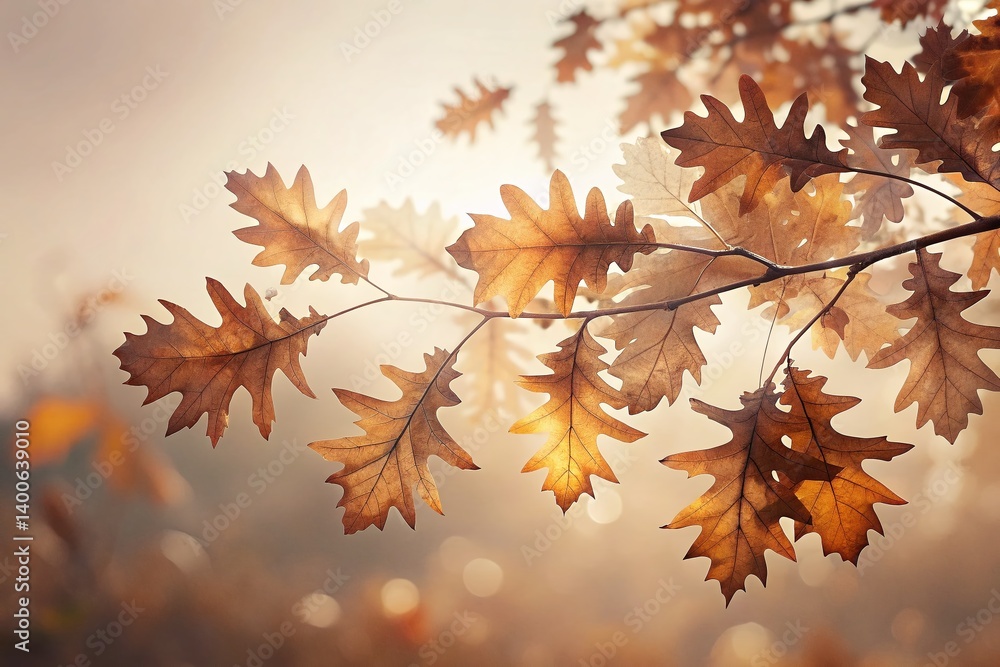 Autumn Oak Leaves Silhouettes: Continuous Line Art Wallpaper - High Resolution Stock Photo Autumn Oak Leaves Silhouettes: Continuous Line Art Wallpaper - High Resolution Stock Photo