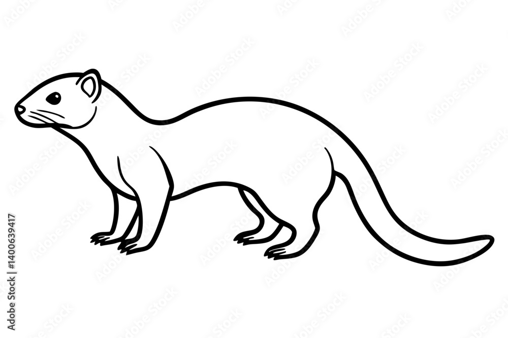 Mongoose Silhouette Line Art Mongoose Silhouette Line Art