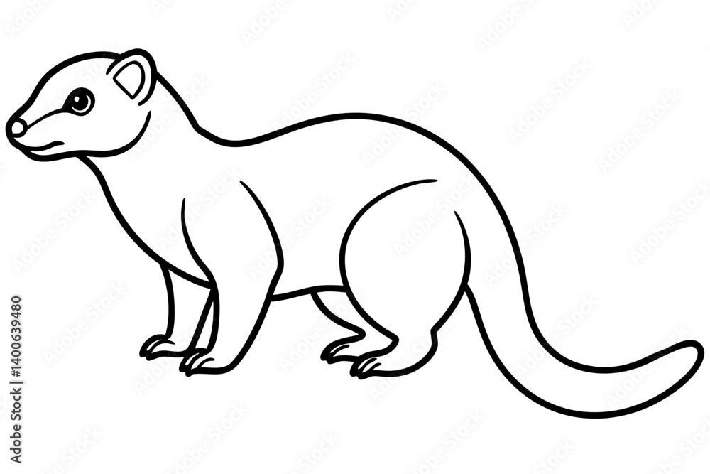 Obraz premium Mongoose Silhouette Line Art