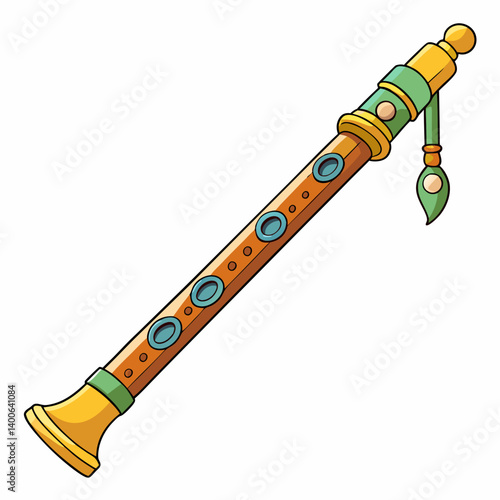 illustration of a wooden flute
