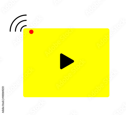 Live streaming icon. Video live broadcasting for blog, television, movies, shows, news and various video content. Live streaming red buttons stock vector, symbol illustration46.ai