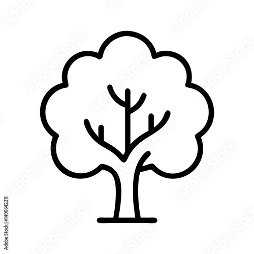 Outline drawing of a tree vector illustration for nature and environment related graphic design needs