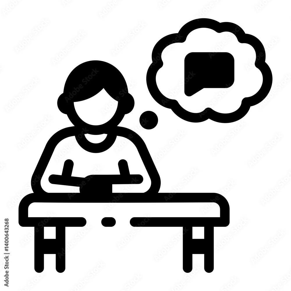 A linear style icon of a student dreaming in classroom
A linear style icon of a student dreaming in classroom
