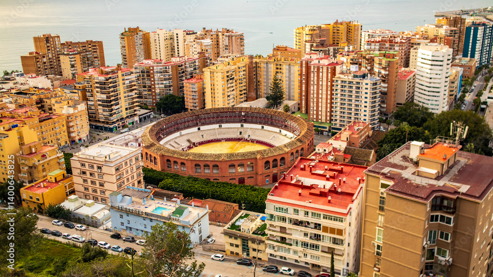 Fototapeta premium Malaga,Andalucia,Spain panoramic aeral view