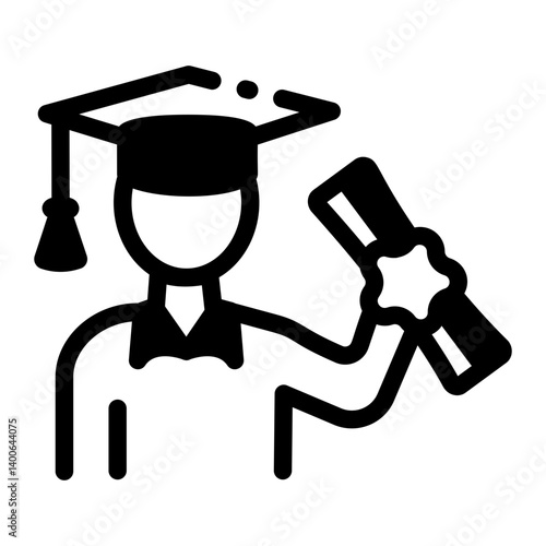 Fotografie A linear style icon showing a convocation day