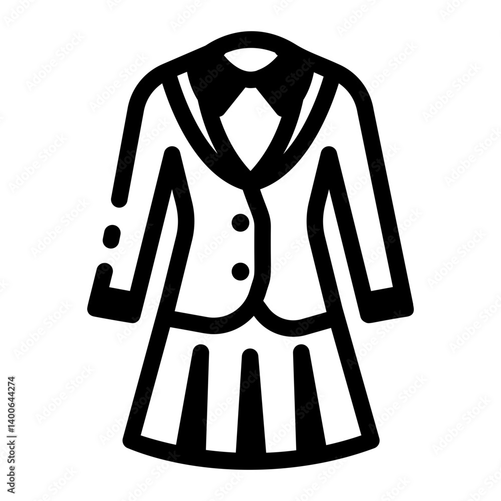 A linear style icon of a school uniform
A linear style icon of a school uniform
