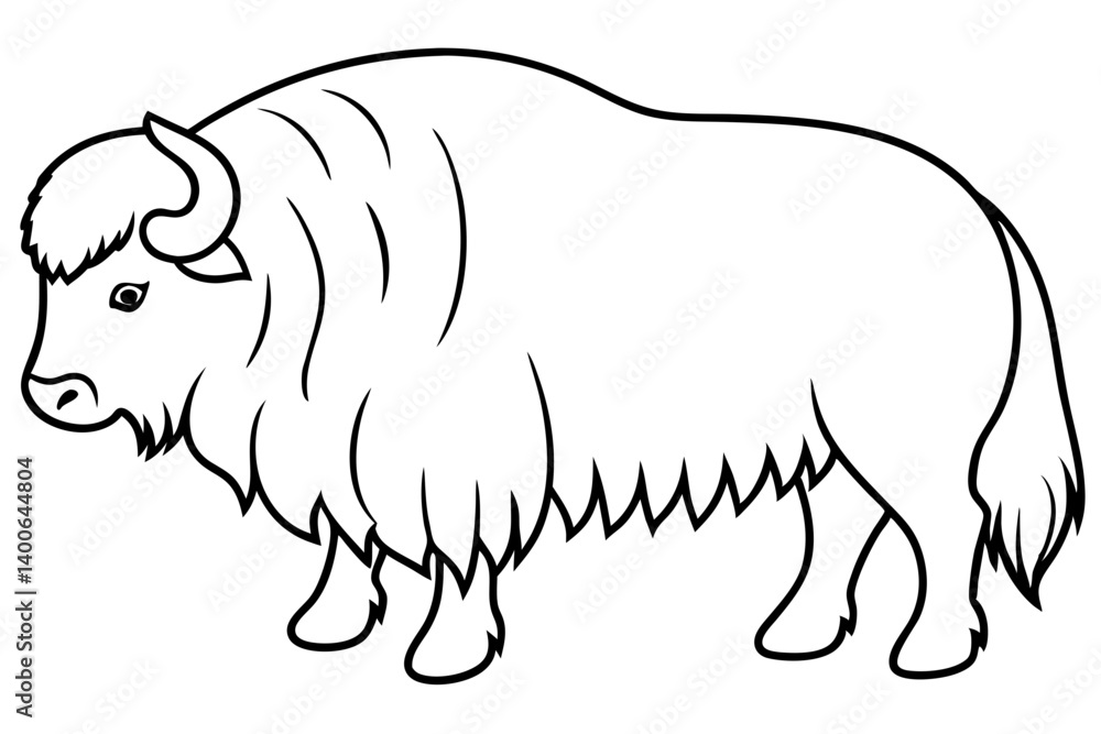 Obraz premium Musk Ox Outline Design