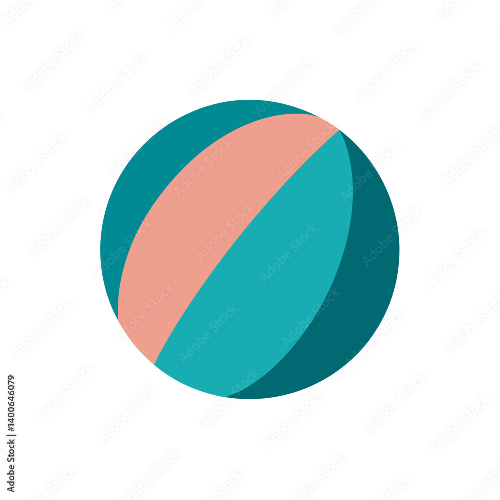 Teal and Peach Beach Ball Illustration Summer Fun, Playful Design Element for Websites and Projects Teal and Peach Beach Ball Illustration Summer Fun, Playful Design Element for Websites and Projects