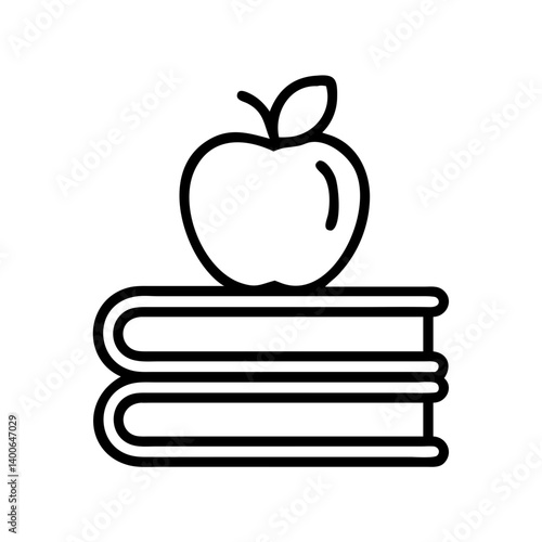 Apple on books vector illustration for education concept back to school and knowledge design 90
