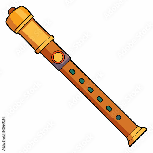 flute on white background