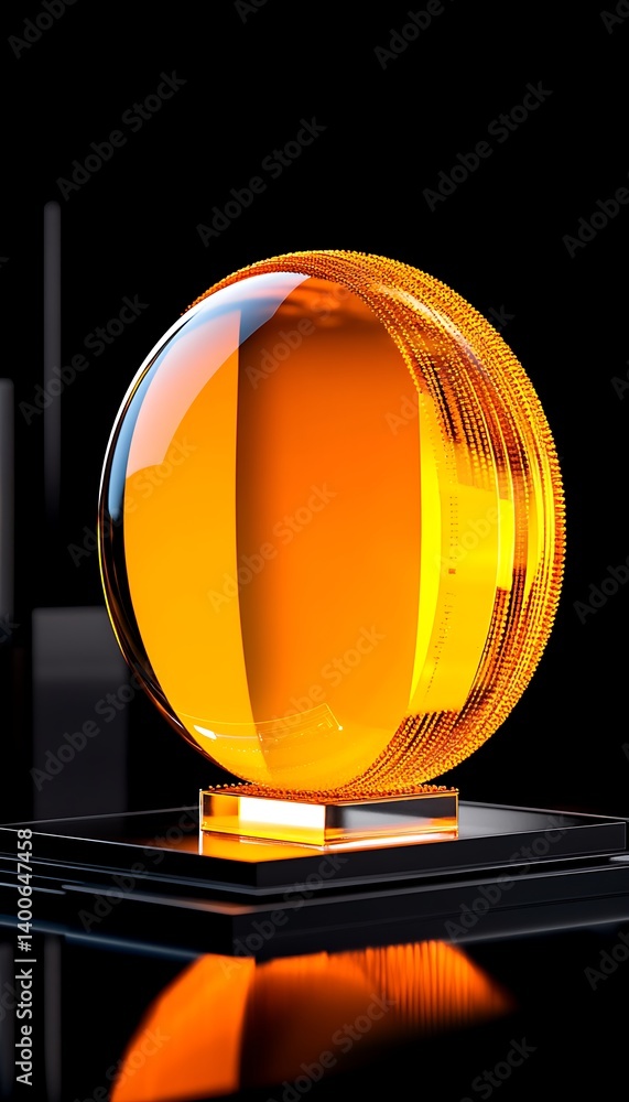 Amber Glass Sphere with Dark Studio.