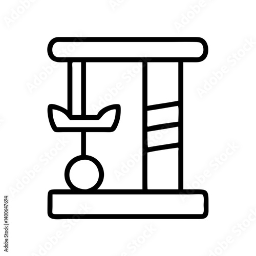 Cat tree condo scratching post furniture activity center for cats and kittens outline icon