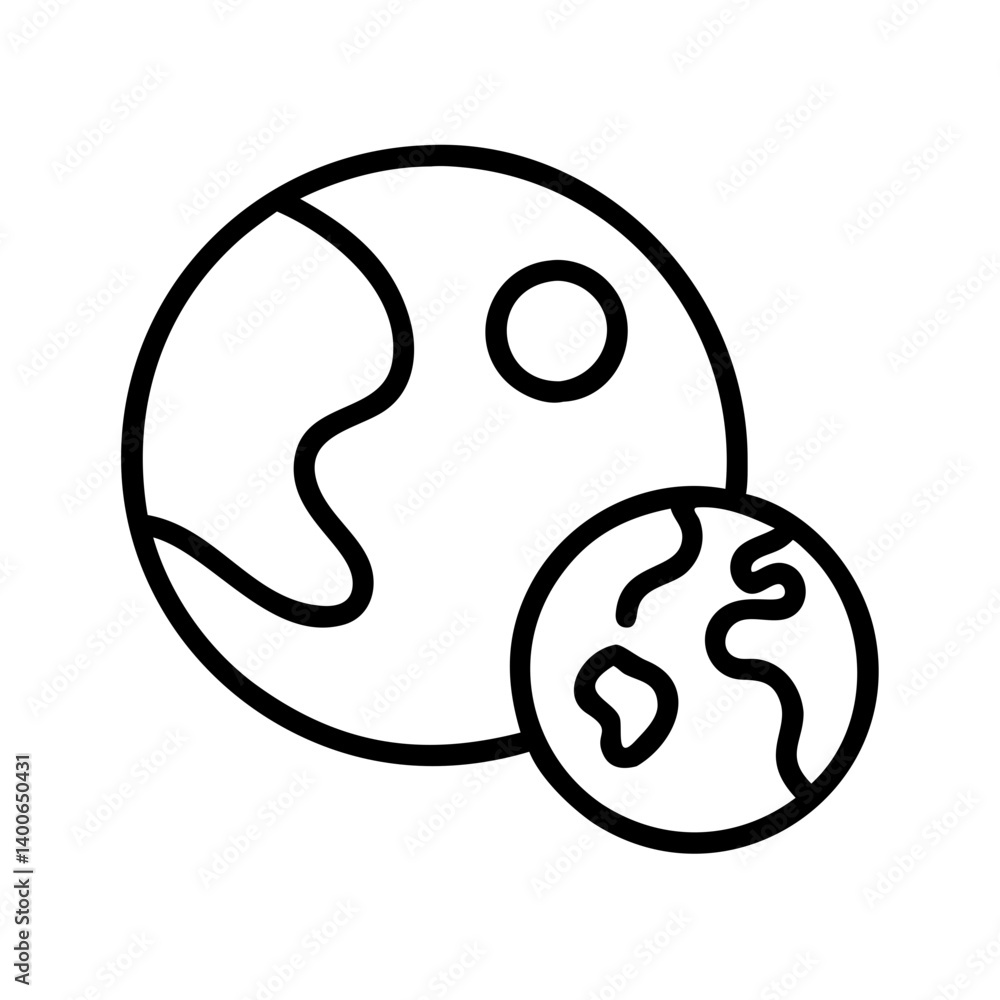 Explore earth and moon vector icon illustration for astronomy science and space exploration design Explore earth and moon vector icon illustration for astronomy science and space exploration design