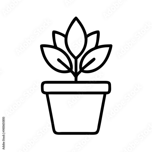 Plant in pot vector icon illustration for gardening and nature related design needs and projects