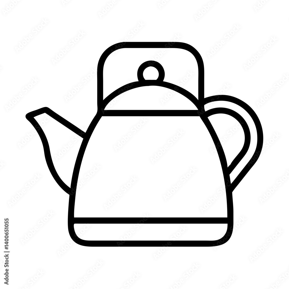 Vector illustration of a tea kettle teapot for tea time kitchenware and beverage preparation needs Vector illustration of a tea kettle teapot for tea time kitchenware and beverage preparation needs
