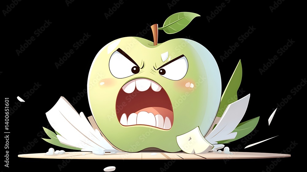 Angry Apple Slices Fruit