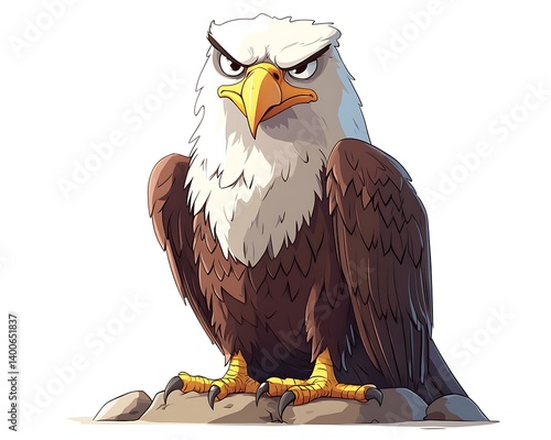 Obraz na płótnie Angry Bald Eagle Cartoon w salonie