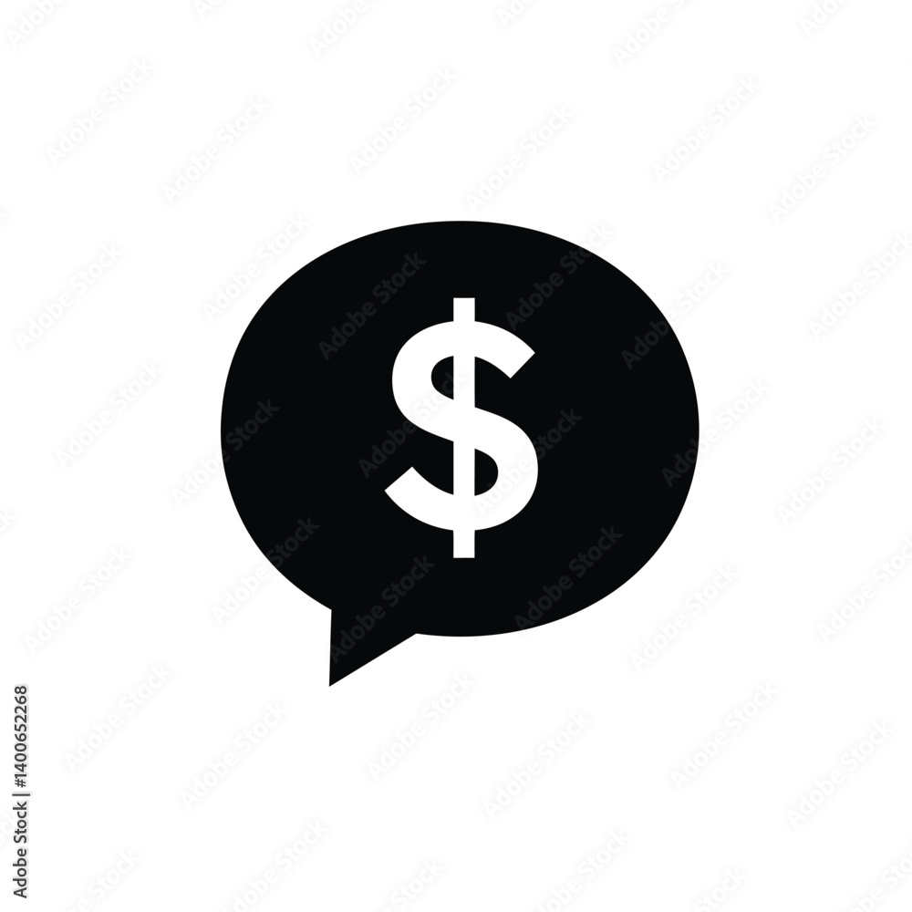 Dollar Sign In Speech Bubble Communication On Finances Icon Money Talk Dollar Sign In Speech Bubble Communication On Finances Icon Money Talk