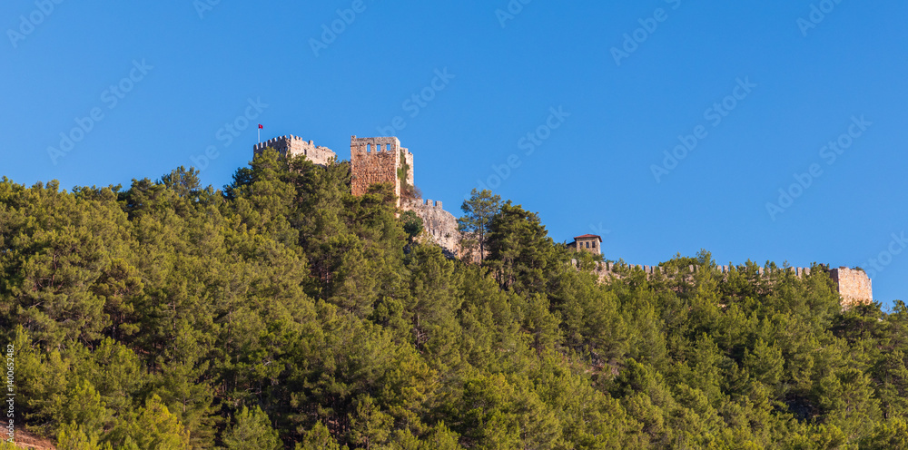 Summer panoramic landscape photography with walls and landward fortress