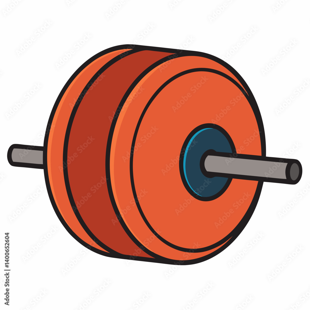 3d rendered illustration of a red and yellow dumbbell 3d rendered illustration of a red and yellow dumbbell