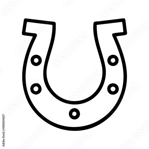 Lucky horseshoe vector icon illustration drawing for st patricks day symbol and design element
