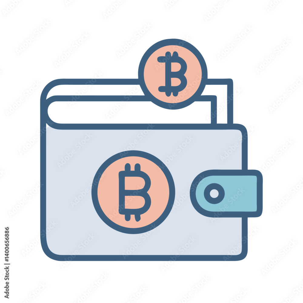 Cryptocurrency Wallet with Bitcoin Symbol Icon Design Cryptocurrency Wallet with Bitcoin Symbol Icon Design