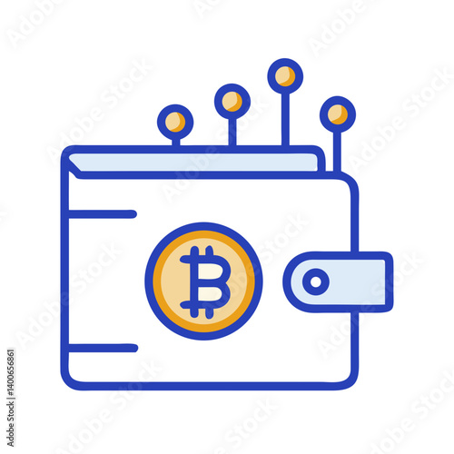 Cryptocurrency Wallet with Bitcoin Symbol Icon Design