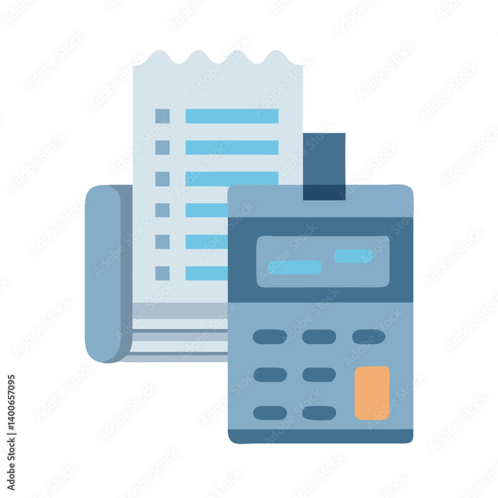 Invoice with Payment Machine Illustration Icon Design Invoice with Payment Machine Illustration Icon Design