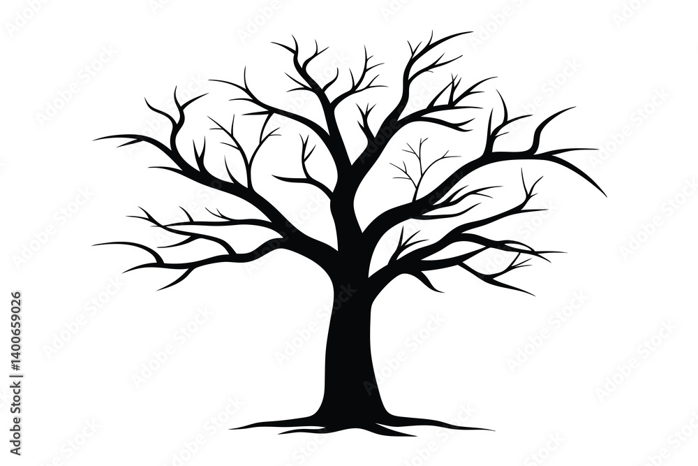 Obraz premium tree silhouette vector illustration 
