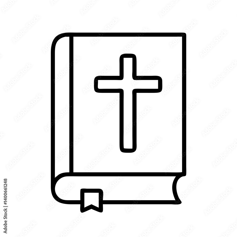 Holy bible with cross vector illustration christian religious book scripture gospel faith icon Holy bible with cross vector illustration christian religious book scripture gospel faith icon