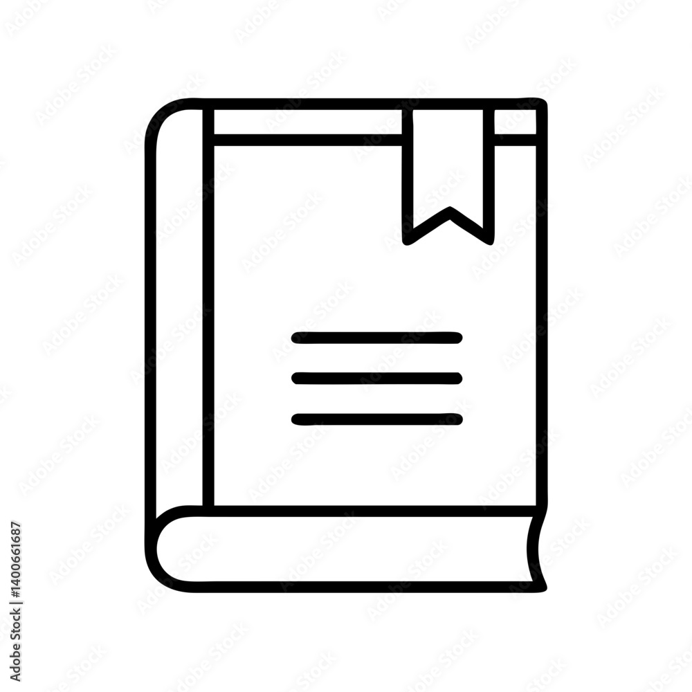 Book icon vector illustration of a closed book with bookmark for reading and education design Book icon vector illustration of a closed book with bookmark for reading and education design