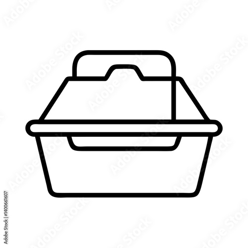 Vector line art of pet carrier travel crate for dogs and cats outline drawing simple design
