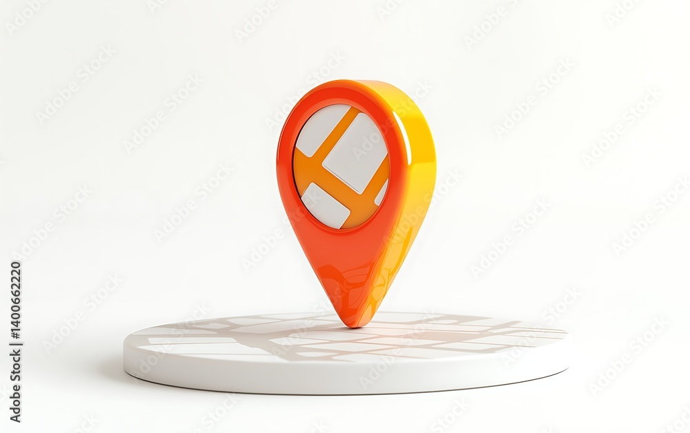 3D Map Pointer Location Icon.
