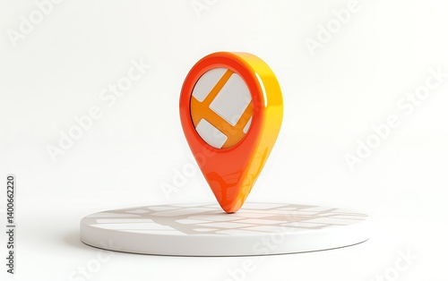 Obraz na płótnie 3D Map Pointer Location Icon. w salonie