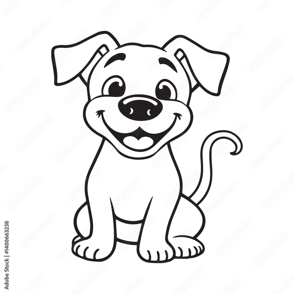 cute dog smiling face vector art isolated on white background. cute dog smiling face vector art isolated on white background.
