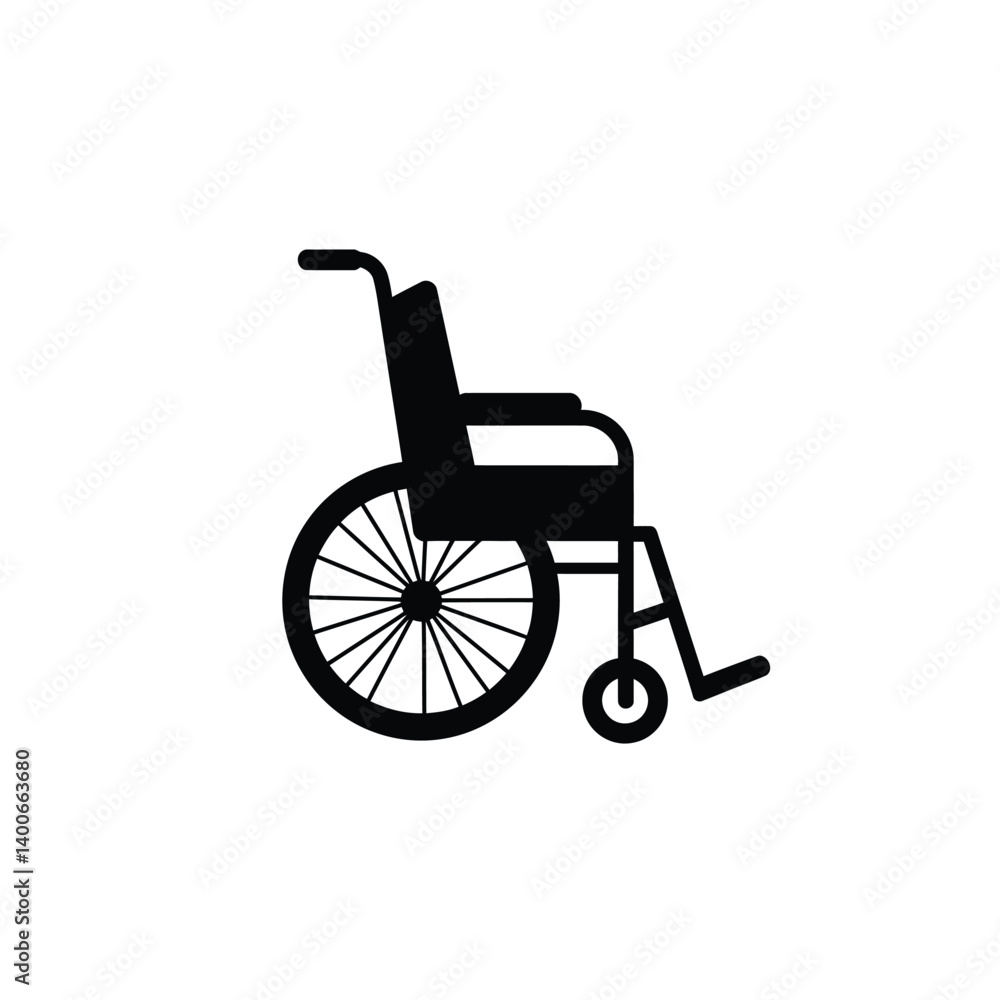 Simple Black Wheelchair Illustration On White Background For Accessibility Design Simple Black Wheelchair Illustration On White Background For Accessibility Design