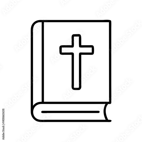 Holy bible book with cross vector illustration for christianity religion church faith concept