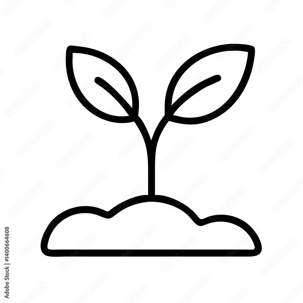 Seedling growing icon vector illustration of plant sprout in soil for agriculture design Seedling growing icon vector illustration of plant sprout in soil for agriculture design
