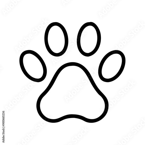 Dog paw print vector illustration for pet lovers and animal rescue advocacy clip art design
