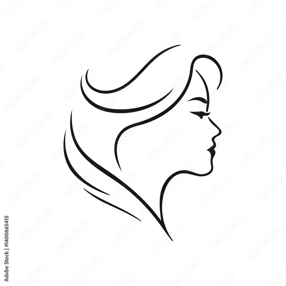 women face vector icon isolated on white background. vector women face. line art women face vector art. women face vector icon isolated on white background. vector women face. line art women face vector art.