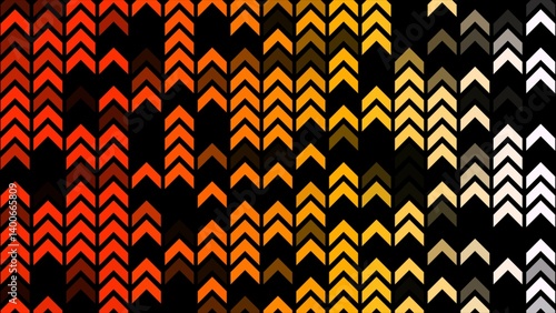 Abstract background with glowing colorful arrows pointing upwards, representing growth and success in the tech industry or business on a black gradient background.