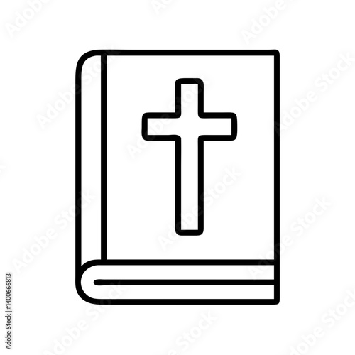 Holy bible with cross illustration vector graphic, religious book icon, christian symbol vector