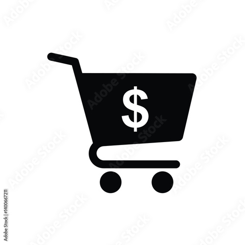 Shopping Cart Icon With Dollar Sign Symbolizing Online Purchasing Power
