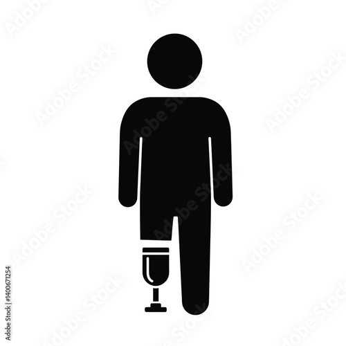 Person With Leg Prosthesis Silhouette Icon For Accessibility And Healthcare Needs