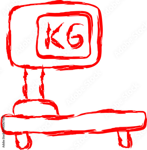 overweight icon in doodle style